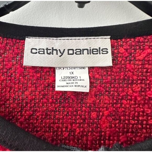 Cathy Daniels Womens Red Textured Cardigan 1X - Picture 4 of 10
